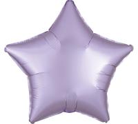 Ballon en plastique étoile satinée lilas 45cm