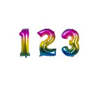ballon en plastique figure 3 latex arc-en-ciel 86 cm