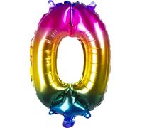 ballon en plastique figure 6 latex arc-en-ciel 36 cm