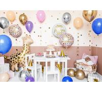 Ballon en plastique Happy Birthday to You rond 35cm blanc or