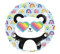 Ballon en plastique Happy Panda 17" - 43 cm - Amscan /PACK