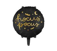 Ballon en plastique Hocus Pocus & motif chauve-souris 35cm noir / or