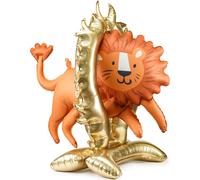 Ballon en plastique Lion saute à travers des cerceaux 62x97cm debout avec remplissage d'air