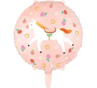 Ballon en plastique motif cheval 35cm rose tendre pastel