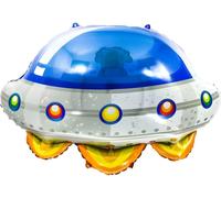 Ballon en plastique motif véhicule, OVNI, env. 60*63,5 cm