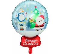 Ballon en plastique Noël -Boule de Noël, env. 67 x 48 cm - Grand XL Père Noël Arbre de Noël Hélium Ballon en plastique Ballon à air fête de Noël Décoration Kopper-24 Neige