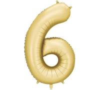 Ballon en plastique nombre "6", 86cm, or