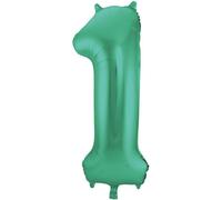 Ballon en plastique numéro 1 vert mat - 88cm