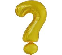 Ballon en plastique point d'interrogation or - 88cm