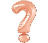Ballon en plastique point d'interrogation or rose - 88cm