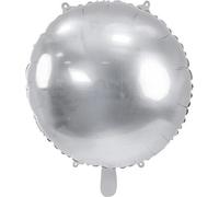 Ballon en plastique, rond, argenté, 59 cm