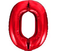 Ballon en plastique XL chiffre 0 rouge 85 cm
