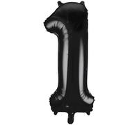Ballon en plastique XL chiffre 1 noir