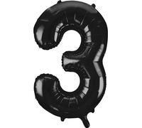 Ballon en plastique XL chiffre 3 noir