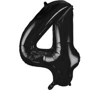 Ballon en plastique XL chiffre 4 noir