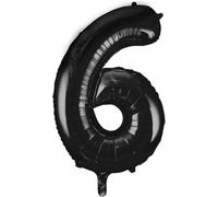 Ballon en plastique XL chiffre 6 noir
