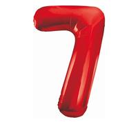 Ballon en plastique XL chiffre 7 rouge 85 cm