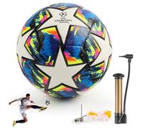 Ballon Entraînement Ligue Des Champions, Championsleague Fußball, Ballons Entraînement Football, Ballon De Football En Taille 5, Avec Pompe,Aiguille à Air,Sac Filet, pour Jeu Régulier Et Entraînement