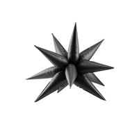 Ballon étoile 3D PartyDeco en aluminium 70 cm noir