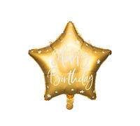 Ballon étoile dorée happy birthday - 40 cm