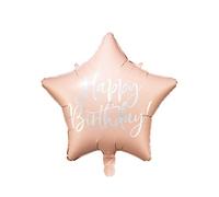 Ballon étoile rose pastel happy birthday - 40 cm
