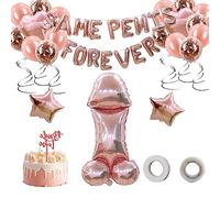 Ballon Evjf Decoration Bride To Be Deco Accessoire Enterrement de Vie de Jeune Fille con Cake Topper "BRIDE TO BE"& Pénis Ballons pour Décoration de Fête Douche Nuptiale Bachelorette(Or Rose)