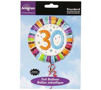 Ballon Foil Ronde 18" Anniversaire 30 Ans Standard Radiant Anagram