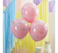 Ballon Folienballons GINGER RAY PAMPER PARTY Ballons avec confettis 3 pièces fi 45,7 cm HOMLA