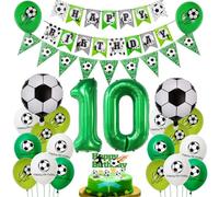 Ballon Football 10 ans garçon Décoration Anniversaire,Ballon de foot 10 ans anniversaire vert, Ballon 10 ans anniversaire Football,Decoration Anniversaire Football 10 ans,Ballon 110 Ans Football