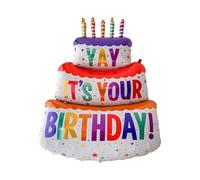 Ballon gâteau d’anniversaire en aluminium pour déco de fête, happy birthday decoration, happy birthday, ballon anniversaire, 102x64cm