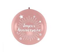 Ballon geant 100cm "joyeux anniversaire" rose dore