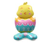 Ballon géant 3D en forme de lapin debout | Feuille d'aluminium gonflable autoportante 148 x 71 cm/150 x 54 cm | Décoration de fête réutilisable anti-fuite pour Pâques, anniversaire, fête prénatale de