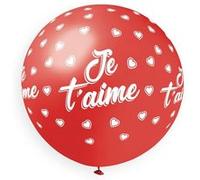 ballon géant bio je t'aime 80cm rouge - gemar 312218 Rouge G