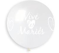 ballon géant bio vive les mariés 80cm transparent - gemar 312348 Transparent G