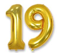 Ballon Géant Chiffre 19 Or: 40 Pouces 101 cm Ballon Géant Doré Numero 19 91 ans à Hélium Ballons de Baudruche Mylar Décoration pour Mariage Anniversaire