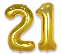 Ballon Géant Chiffre 21 Or: 40 Pouces 101 cm Ballon Géant Doré Numero 12 21 ans à Hélium Garçon Fille Ballons de Baudruche Mylar Décoration pour Mariage Anniversaire