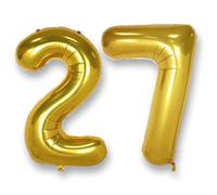 Ballon Géant Chiffre 27 Or: 40 Pouces 101 cm Ballon Géant Doré Numero 27 72 ans à Hélium Ballons de Baudruche Mylar Décoration pour Mariage Anniversaire