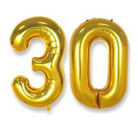 Ballon Géant Chiffre 30 Or: 40 Pouces 101 cm Ballon Géant Doré Numero 30 ans à Hélium Garçon Fille Ballons de Baudruche Mylar Décoration pour Mariage Anniversaire