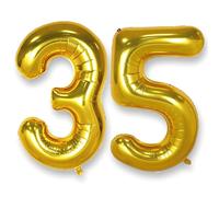 Ballon Géant Chiffre 35 Or: 40 Pouces 101 cm Ballon Géant Doré Numero 35 53 ans à Hélium Ballons de Baudruche Mylar Décoration pour Mariage Anniversaire