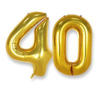 Ballon Géant Chiffre 40 Or: 40 Pouces 101 cm Ballon Géant Doré Numero 40 ans à Hélium Ballons de Baudruche Mylar Décoration pour Mariage Anniversaire