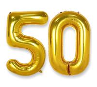 Ballon Géant Chiffre 50 Or: 40 Pouces 101 cm Ballon Géant Doré Numero 50 ans à Hélium Garçon Fille Ballons de Baudruche Mylar Décoration pour Mariage Anniversaire