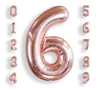 Ballon Géant Chiffre 6 Rose Gold: 40 Pouces 101 cm Grand Ballons Anniversaire Rosegold Numero 6 ans à Hélium Garçon Fille Ballon de Baudruche Mylar Décoration pour Baby Shower Anniversaire