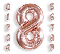 Ballon Géant Chiffre 8 Rose Gold: 40 Pouces 101 cm Grand Ballons Anniversaire Rosegold Numero 8 ans à Hélium Garçon Fille Ballon de Baudruche Mylar Décoration pour Baby Shower Anniversaire