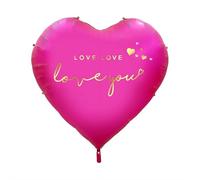 Ballon géant en aluminium en forme de cœur de 160 cm pour décoration de Saint-Valentin, mariage, anniversaire, demande en mariage (rose foncé)
