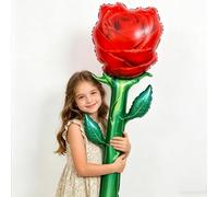 Ballon géant en aluminium rose rouge 150 cm pour la fête des mères - grand ballon en mylar pour décoration de fête d'anniversaire, mariage, Saint-Valentin