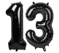 Ballon géant en forme de chiffre 13 pour enfants - 101,6 cm - Décoration de fête d'anniversaire pour enfants - Ballon géant en aluminium pour fournitures de fête