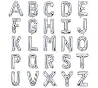 Ballon géant en forme de lettre R - 100 cm - En aluminium - Taille XXL - En aluminium - Motif alphabet - Pour jubilé, fête prénatale, mariage, anniversaire, fête - Argenté R