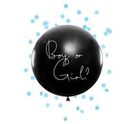 PartyDeco – Ballon géant à éclater – Confettis bleus pour Gender Reveal (mâle)