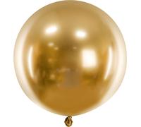 Ballon géant en latex, brillant, chrome, or, 60cm, 1 pc.