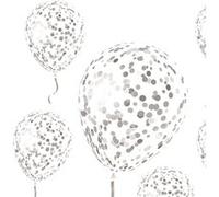 ballon géant latex à confettis 1m argent - sud trading cd7669-arg Gris